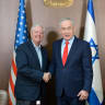 Senator Lindsey Graham (L) meets Prime Minister Benjamin Netanyahu (R) at the Prime Minister's Office in Jerusalem, February 16, 2026.