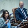 Transportation Minister Miri Regev addresses the Knesset, January 21, 2026; illustrative.