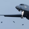 A USAF B-1 bomber takes off at RAF Fairford airbase, used by United States Air Force (USAF) personnel, amid the U.S.–Israeli conflict with Iran, in Fairford, Gloucestershire, Britain, March 17, 2026. 