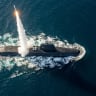 (illustrative) A submarine firing a missile.