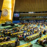 United Nations Secretary-General Antonio Guterres speaks to delegates during a meeting on Nuclear Non-Proliferation Treaty at UN headquarters in New York City, US, April 27, 2026.
