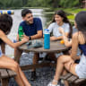(Illustrative) Israeli youth from frontline communities take a break at an American summer camp.