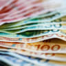New Israeli Shekel banknotes are seen in this picture illustration.