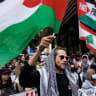  Protesters from a number of London universities attend a pro-Palestine demonstration on October 7, 2025 in London, England.