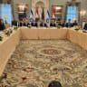 Talks between the US, Lebanon, and Israel in Washington DC earlier this year. 