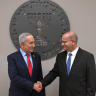 Prime Minister Benjamin Netanyahu with newly minted Mossad Director Roman Gofman.