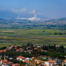 Explosions and smoke rise following Israeli airstrikes in southern Lebanon, as seen from the Israel-Lebanon border, June 01, 2026.
