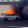 Paramedics respond to scene where vehicle was blown up on Highway 20, June 4, 2026.