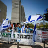 ISRAELI RIGHT-WING activists demonstrate next to Arab Israeli and left-wing activist students during a rally marking the anniversary of the Nakba at Tel Aviv University, in May 2026.