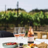 LIGHT MEAL with a light wine: Rose is always a good option.