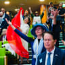  Participants pray during the Jerusalem Prayer Breakfast at the Knesset, May 27, 2026.