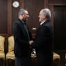 Iranian President Masoud Pezeshkian meets with Pakistan's Interior Minister Mohsin Naqvi, in Tehran, Iran, May 17, 2026. 