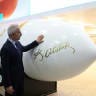 Turkey's Transport and Infrastructure Minister Abdulkadir Uraloglu stands next to Turkish made intercontinental ballistic missile Yildirimhan at the SAHA 2026 International Defence and Aerospace Exhibition in Istanbul, Turkey, May 8, 2026.