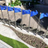 A VIEW from a drone shows the European Union flags outside the European Commission headquarters, known as the Berlaymont building in Brussels, in 2026.