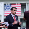 US Acting Attorney General Todd Blanche speaks to a reporter outside of the West Wing entrance at the White House in Washington, DC, US, May 27, 2026.