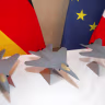 Scale models of the Franco-German-Spanish Future Combat Air System (FCAS / SCAF), Europe's next-generation fighter jet, are seen in Paris, France, February 20, 2020