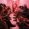 Israelis in a bomb shelter