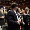 Argentina's president, Javier Milei, greets attendees at a major Chabad event in Buenos Aires, June 8, 2026. 