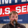Graham Platner speaks to voters at a town hall at the Elks Lodge 188 on June 7, 2026, in Portland, Maine. 