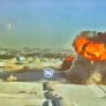 CCTV footage shows fire and smoke rising following a strike on Kuwait International Airport, in Kuwait City, Kuwait June 3, 2026, in this screengrab from a video.