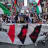 Protesters march in support of Palestinians, in Toronto, Ontario, Canada June 5, 2025. 