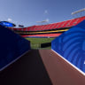 A general view of FIFA World Cup 2026 signage at Kansas City Stadium on June 08, 2026 in Kansas City, Missouri. 