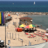 Tel Aviv's beaches decorated with pride flags ahead of the annual Tel Aviv Pride Parade.