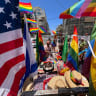 FLAGS AT the Tel Aviv Pride Parade, June 12, 2026.