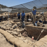 The archaeological excavation at Ancient Shiloh, where three well-preserved storage jars dating back to the Middle Bronze Age were uncovered, June 12, 2026.