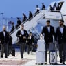  Team IR Iran Airport Arrival - FIFA World Cup 2026 TIJUANA, MEXICO - JUNE 07: Members of the Iranian national soccer team including midfielder Alireza Jahanbakhsh (R) arrive at Tijuana International Airport on June 7, 2026 in Tijuana, Mexico. The team's World Cup participation has been complicated 