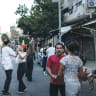 Residents dance outside Carmel market in Tel Aviv in March.