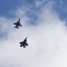 Newly acquired Polish F-35 Lightning II stealth strike fighters, named 'Husarz' in reference to the Polish "winged hussar" cavalry units, fly in formation accompanied by F-16 jets during a flypast over Westerplatte, as part of the celebratory event dubbed "Welcome to Poland", in Gdansk, Poland, June