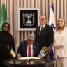 Somaliland First Lady Fardowsa Mohamed Roble, Somaliland President Abdirahman Mohamed Abdullahi, President Isaac Herzog, and First Lady Michal Herzog in Jerusalem, June 14, 2026.