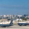US Air Force Boeing KC-135 Stratotanker aerial refueling aircraft are parked at Ben Gurion International Airport near Tel Aviv on February 25, 2026.
