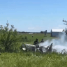 Aftermath of a plane crash near Butler, Missouri, in which all 12 onboard were killed, June 14, 2026.