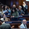 Deputy Minister MK Sharren Haskel attends a plenum session at the assembly hall of the Knesset, the Israeli parliament in Jerusalem, May 20, 2026. 