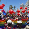 People take part in the annual Gay Pride Parade in Tel Aviv, June 12, 2026.