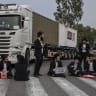 Haredi (ultra-Orthodox) protesters block a road at the Gilat Junction, near Ofakim, southern Israel, February 9, 2026; illustrative.