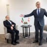 Switzerland's Foreign Minister and Federal Councillor Ignazio Cassis and Iranian Foreign Minister Abbas Araghchi take part in a bilateral meeting between Switzerland and Iran, in Geneva, Switzerland, Tuesday, February 17, 2026. 