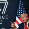 U.S. President Donald Trump speaks during a bilateral meeting with the President of the United Arab Emirates (UAE) Mohamed bin Zayed Al Nahyan, on the sidelines of the G7 summit, in Evian-les-Bains, France, June 16, 2026. 