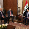 Iraqi Prime Minister Ali al-Zaidi meets with US Special Presidential Envoy Tom Barrack in Baghdad, Iraq, June 16, 2026.