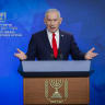 Israeli Prime Minister Benjamin Netanyahu holds a press conferene at the Prime Minister's office in Jerursalem, June 15, 2026.