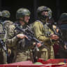 Israeli security forces operate during a raid in the West Bank city of Nablus, June 14, 2026.