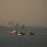 Vessels at the Strait of Hormuz, as seen from Musandam, Oman, June 15, 2026. 
