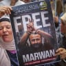 Palestinians protest against a law passed by the Knesset imposing the death penalty for terrorists who murder Israeli civilians, in the West Bank city of Nablus, April 19, 2026. 