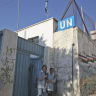 Children return to school at an establishment run by United Nations Agency for Palestinian Refugees (UNRWA) in Balata refugee camp, east of Nablus in the West Bank on August 29, 2018.