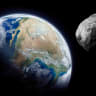 An illustrative image of an asteroid orbiting the Earth.