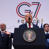 US PRESIDENT Donald Trump, flanked by Secretary of State Marco Rubio and Commerce Secretary Howard Lutnick speaks during a press conference, during the G7 Summit in Evian-les-Bains, France, June 17, 2026. 