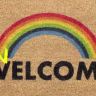 Rainbow unwelcome mat