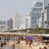 A hot day at the beach in Tel Aviv.
